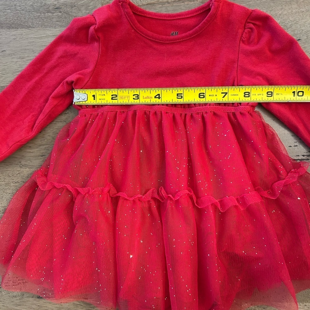 H&M Vibrant Red Baby Dress Size 4-6M - Picture 4 of 5